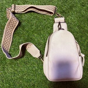 Anthropologie Cream Crossbody Bag